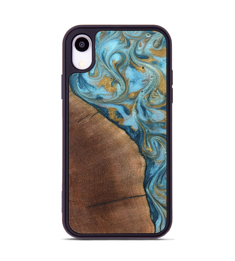 iPhone Xr Wood Phone Case - Carmen (Teal & Gold, 824576)