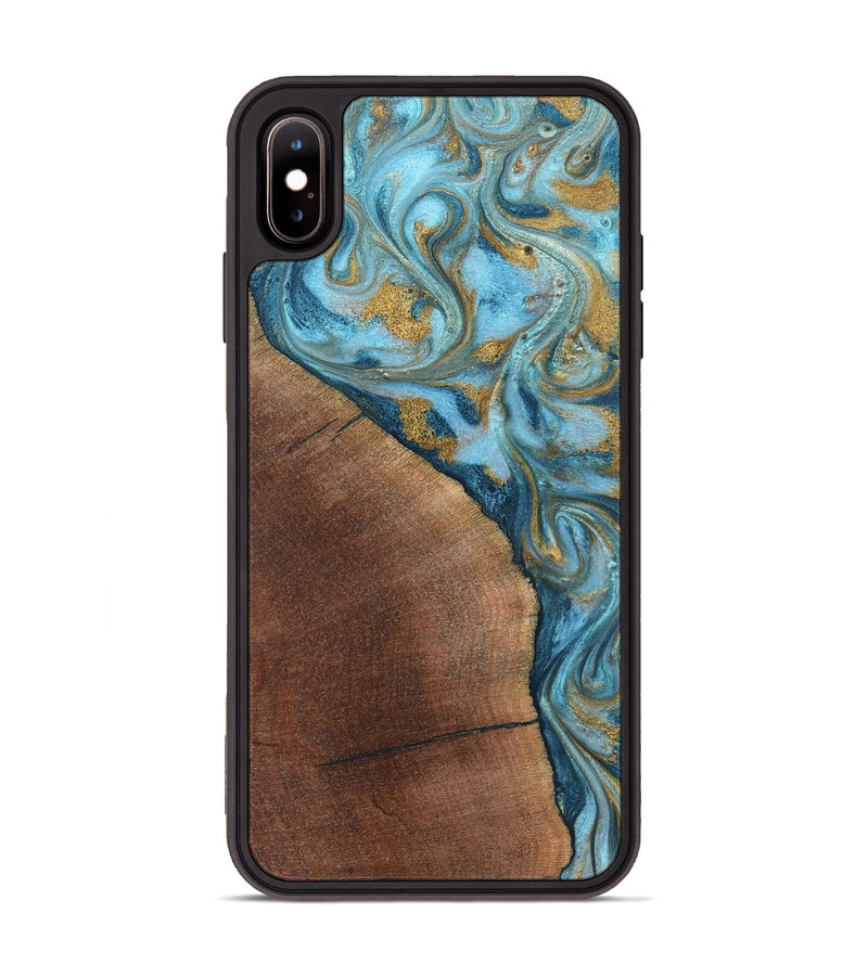 iPhone Xs Max Wood Phone Case - Carmen (Teal & Gold, 824576)