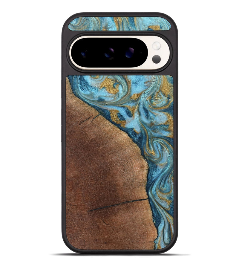 Pixel 9 Pro XL Wood Phone Case - Carmen (Teal & Gold, 824576)