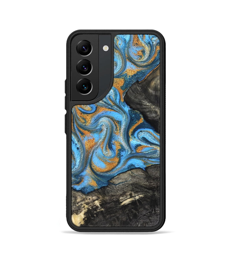 Galaxy S22 Wood Phone Case - Aimee (Teal & Gold, 824579)