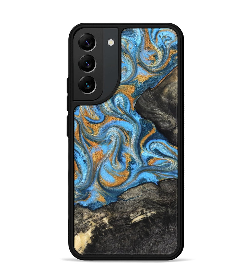 Galaxy S22 Plus Wood Phone Case - Aimee (Teal & Gold, 824579)