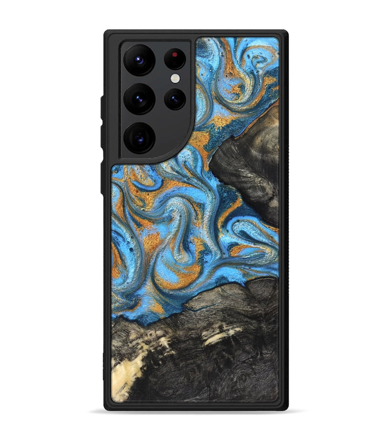 Galaxy S22 Ultra Wood Phone Case - Aimee (Teal & Gold, 824579)