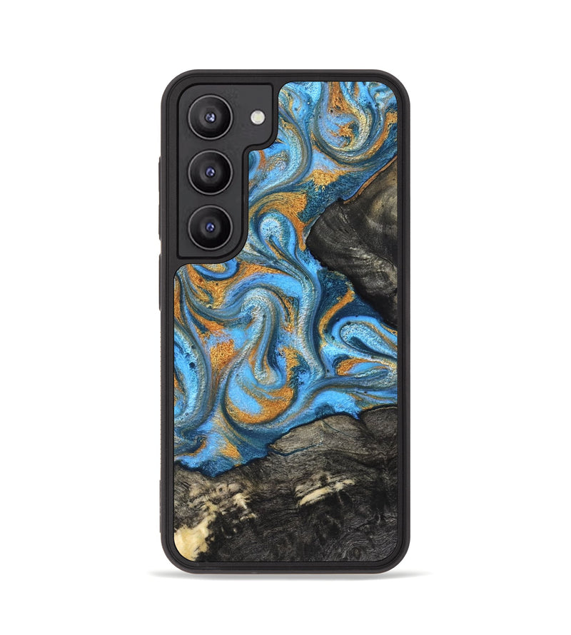 Galaxy S23 Wood Phone Case - Aimee (Teal & Gold, 824579)