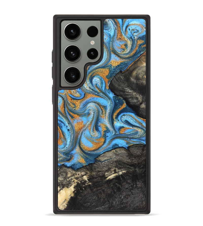 Galaxy S23 Ultra Wood Phone Case - Aimee (Teal & Gold, 824579)