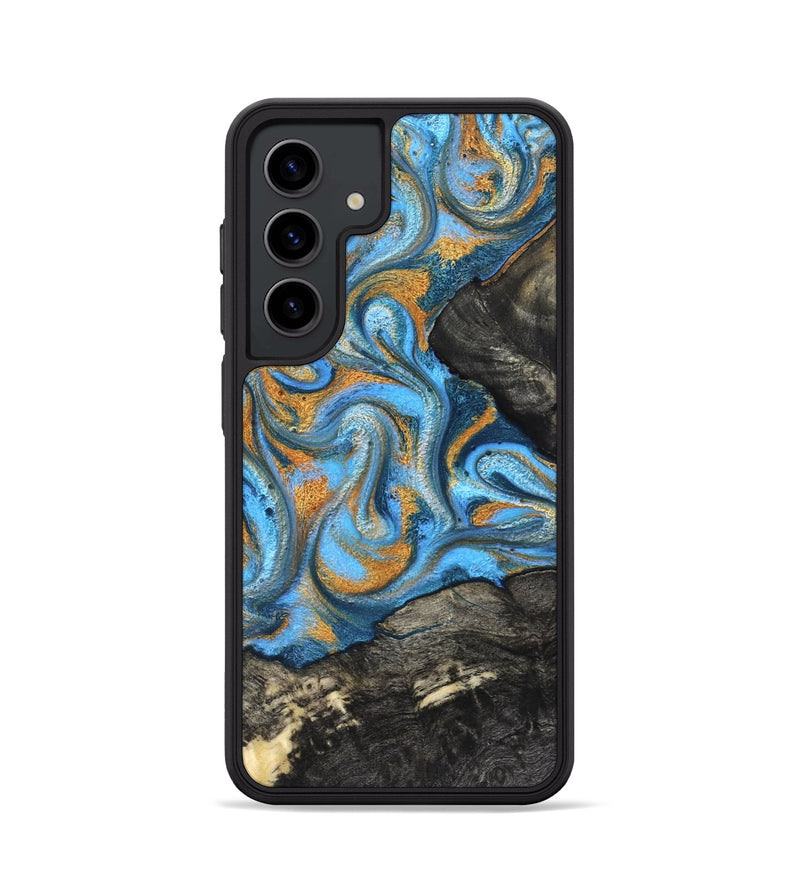 Galaxy S24 Wood Phone Case - Aimee (Teal & Gold, 824579)