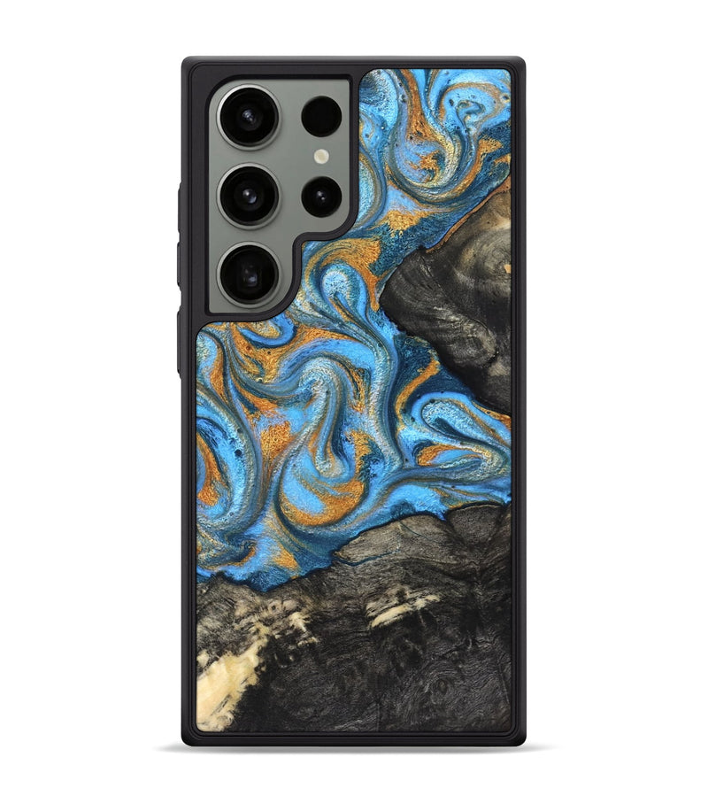 Galaxy S24 Ultra Wood Phone Case - Aimee (Teal & Gold, 824579)