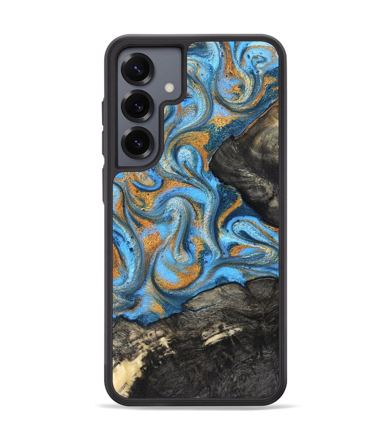 Galaxy S25 Plus Wood Phone Case - Aimee (Teal & Gold, 824579)