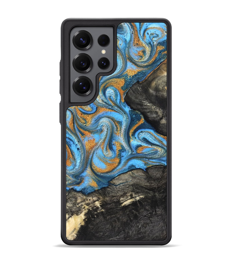 Galaxy S25 Ultra Wood Phone Case - Aimee (Teal & Gold, 824579)