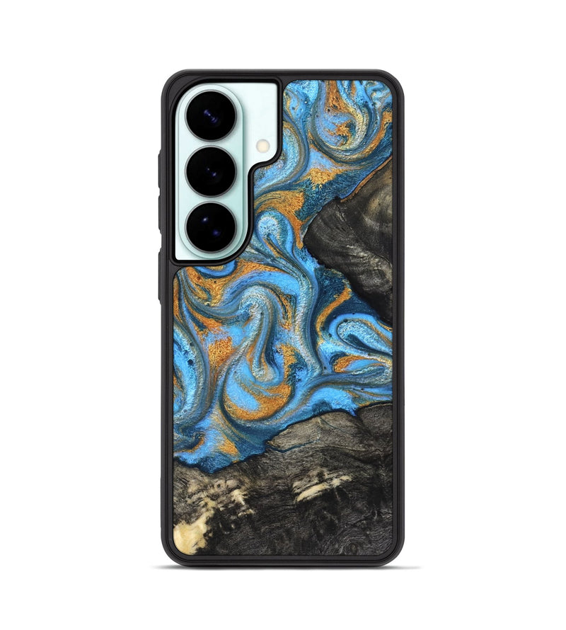 Galaxy S26 Wood Phone Case - Aimee (Teal & Gold, 824579)