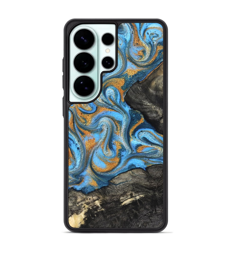 Galaxy S26 Ultra Wood Phone Case - Aimee (Teal & Gold, 824579)