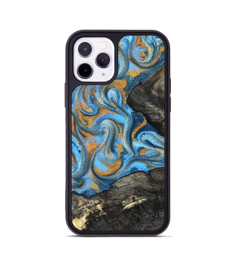 iPhone 11 Pro Wood Phone Case - Aimee (Teal & Gold, 824579)