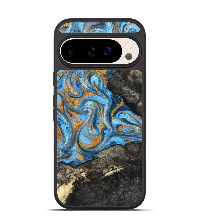 Pixel 10 Wood Phone Case - Aimee (Teal & Gold, 824579)