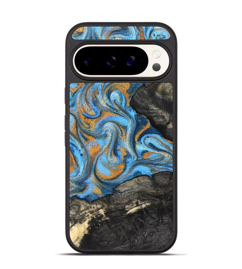 Pixel 9 Pro Wood Phone Case - Aimee (Teal & Gold, 824579)
