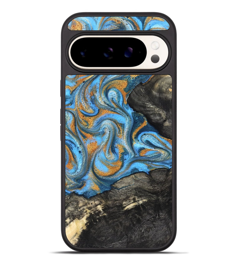 Pixel 9 Pro XL Wood Phone Case - Aimee (Teal & Gold, 824579)