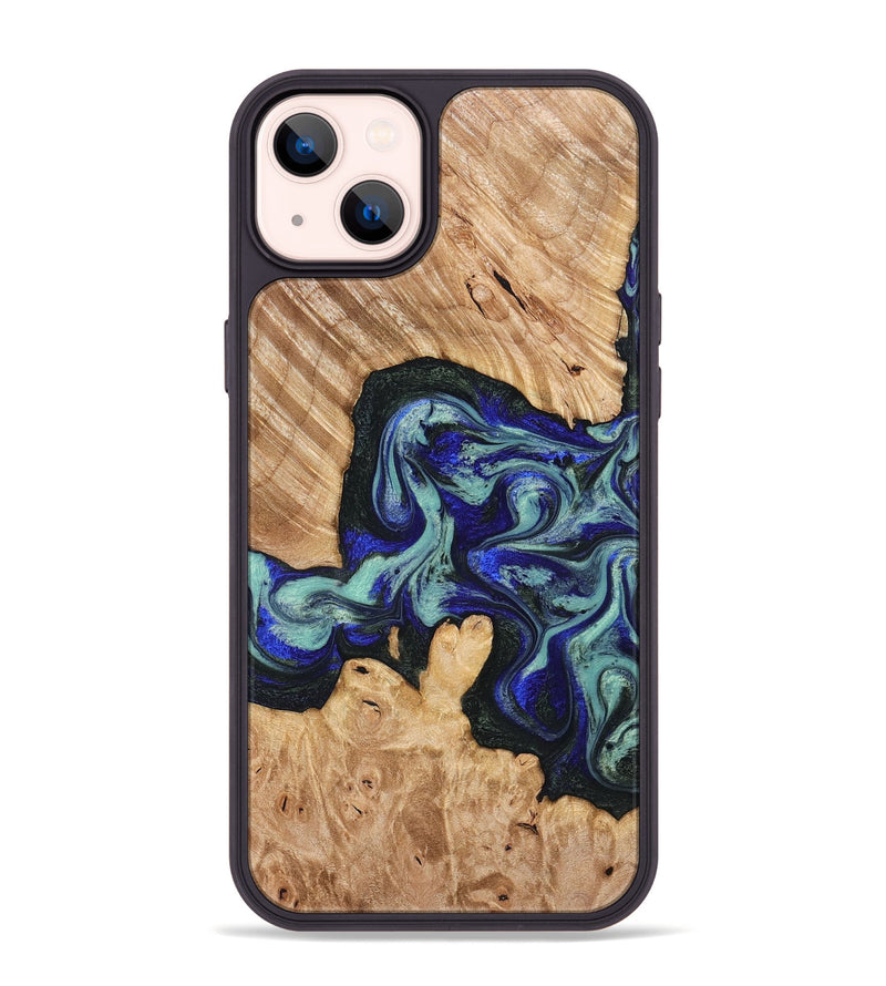 iPhone 14 Plus Wood Phone Case - Lorena (Green, 824580)