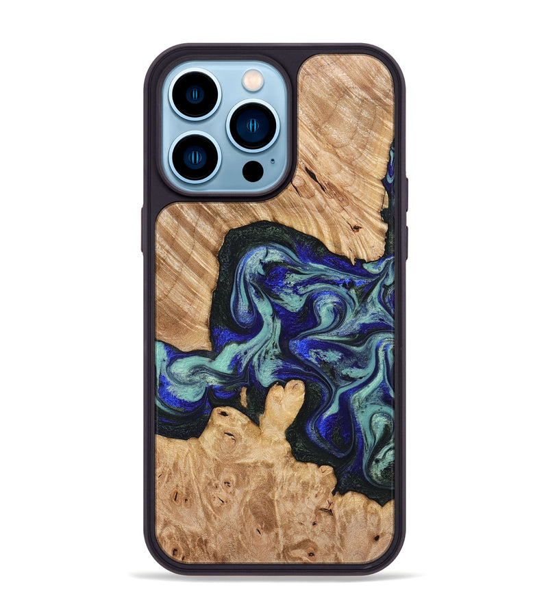iPhone 14 Pro Max Wood Phone Case - Lorena (Green, 824580)
