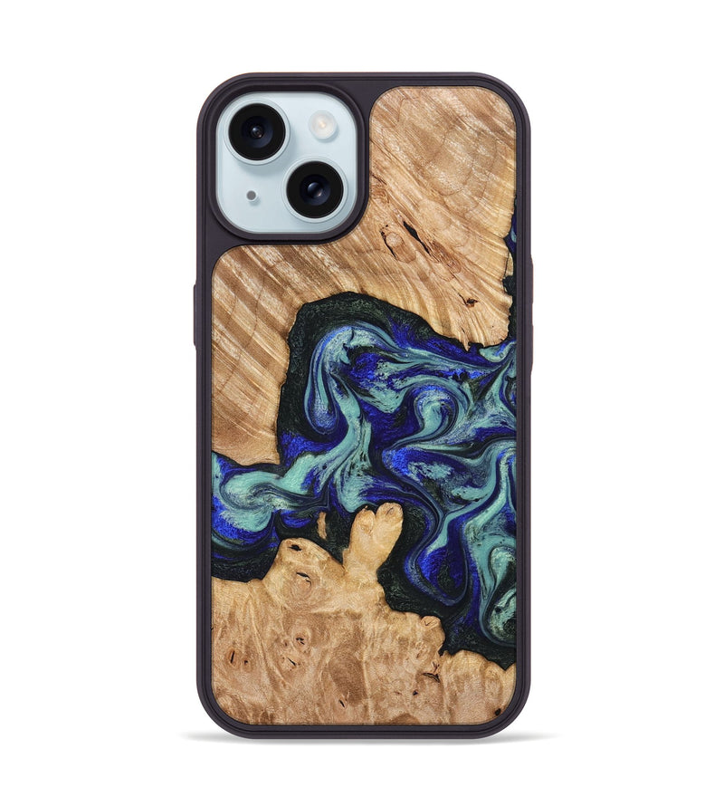 iPhone 15 Wood Phone Case - Lorena (Green, 824580)