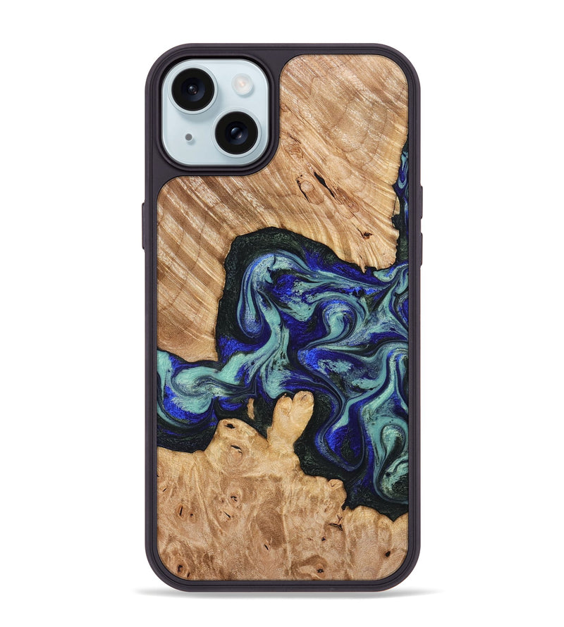 iPhone 15 Plus Wood Phone Case - Lorena (Green, 824580)
