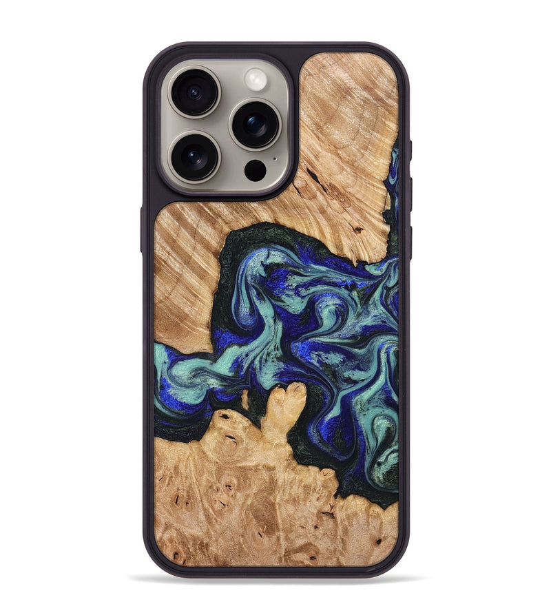 iPhone 15 Pro Max Wood Phone Case - Lorena (Green, 824580)