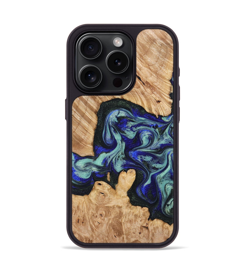 iPhone 15 Pro Wood Phone Case - Lorena (Green, 824580)