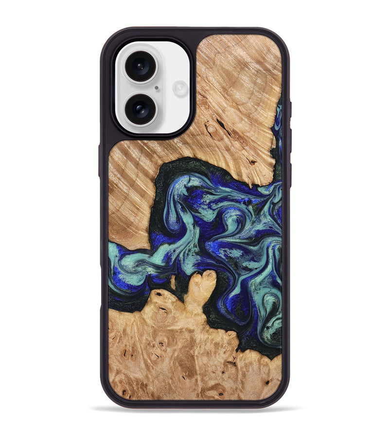iPhone 16 Plus Wood Phone Case - Lorena (Green, 824580)