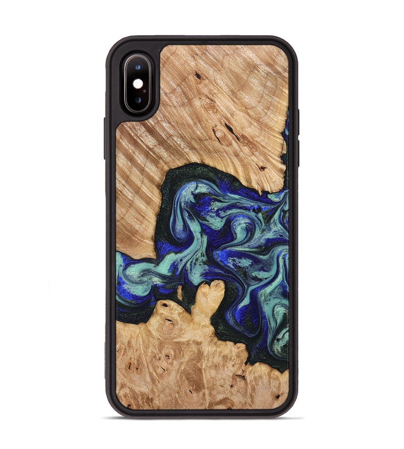 iPhone Xs Max Wood Phone Case - Lorena (Green, 824580)