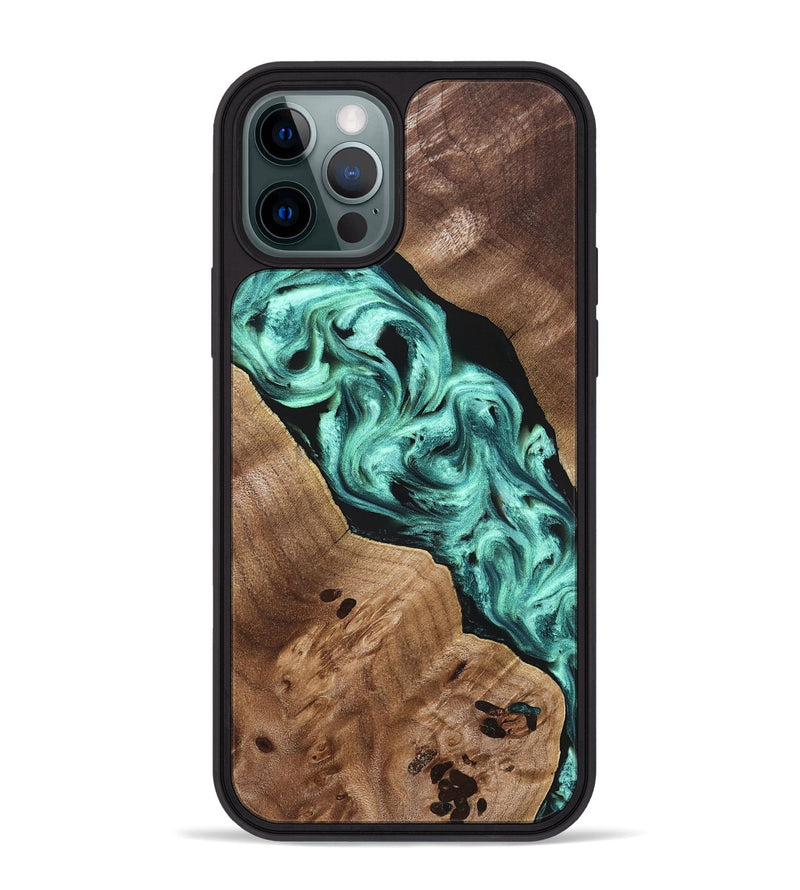 iPhone 12 Pro Max Wood Phone Case - Madge (Green, 824581)