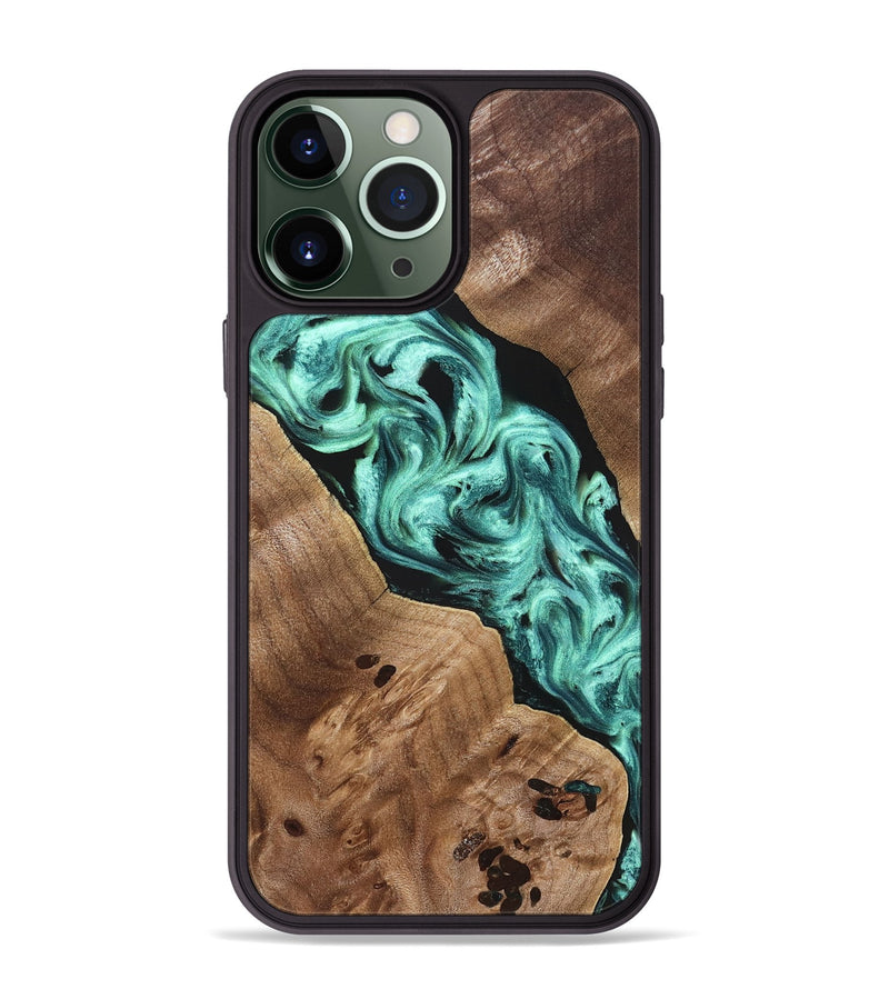 iPhone 13 Pro Max Wood Phone Case - Madge (Green, 824581)