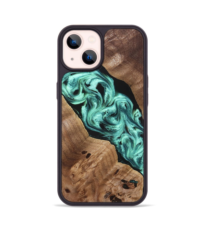 iPhone 14 Wood Phone Case - Madge (Green, 824581)