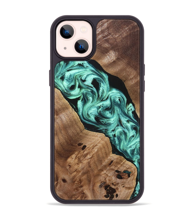 iPhone 14 Plus Wood Phone Case - Madge (Green, 824581)