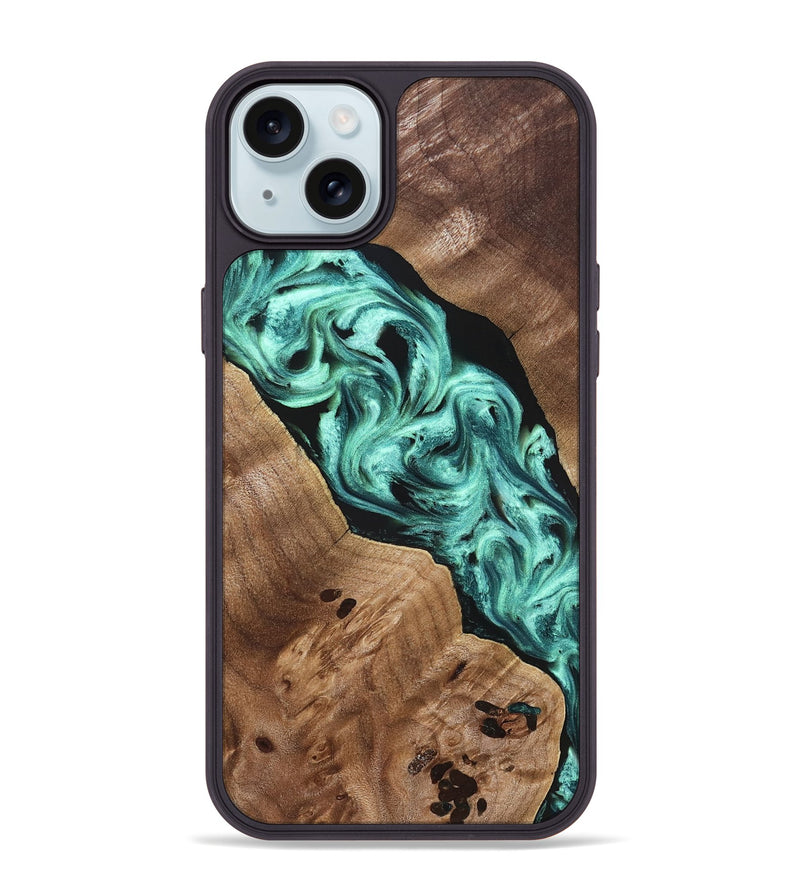 iPhone 15 Plus Wood Phone Case - Madge (Green, 824581)
