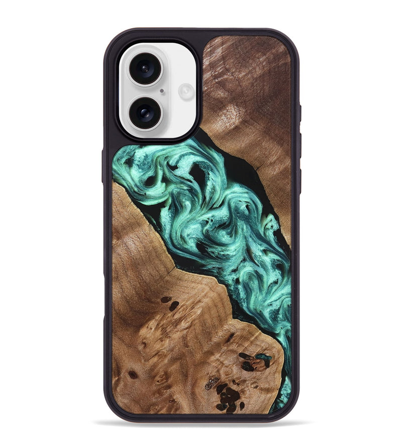 iPhone 16 Plus Wood Phone Case - Madge (Green, 824581)
