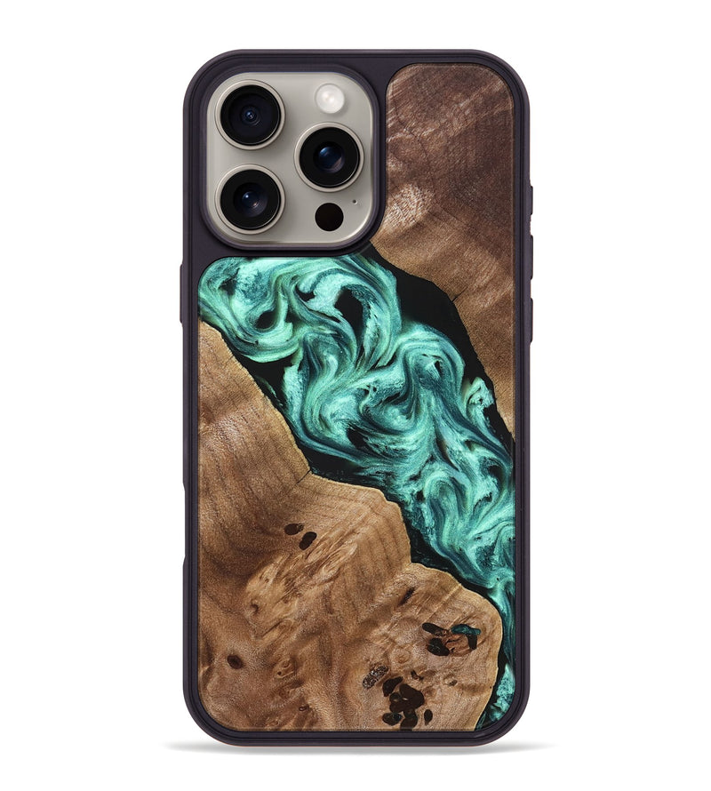 iPhone 16 Pro Max Wood Phone Case - Madge (Green, 824581)