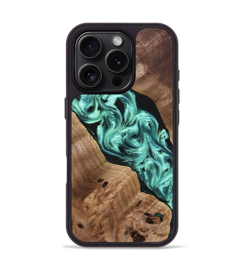 iPhone 16 Pro Wood Phone Case - Madge (Green, 824581)