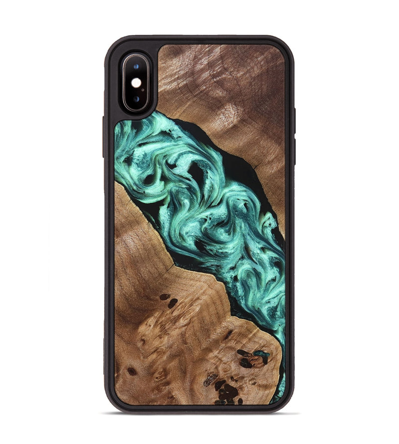 iPhone Xs Max Wood Phone Case - Madge (Green, 824581)