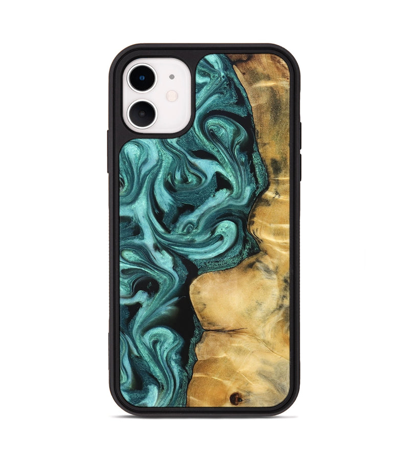 iPhone 11 Wood Phone Case - Andi (Green, 824586)