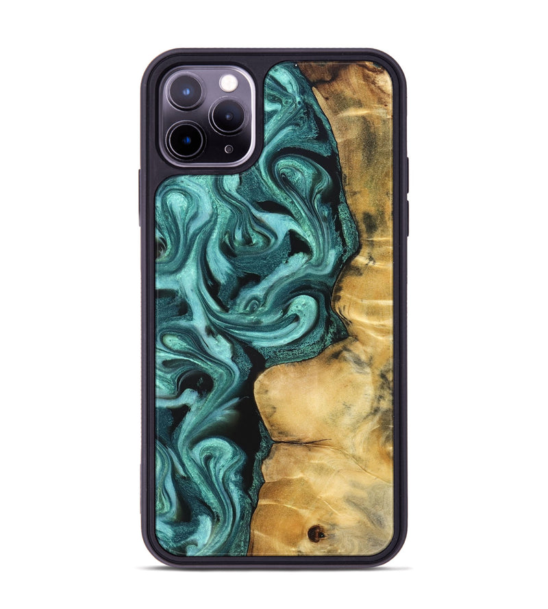 iPhone 11 Pro Max Wood Phone Case - Andi (Green, 824586)