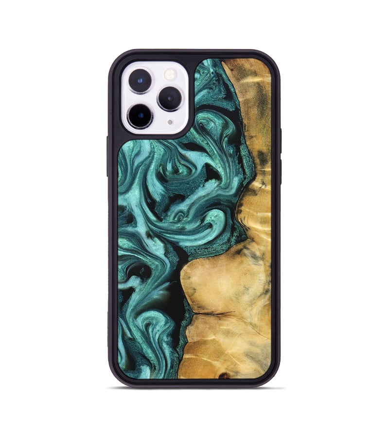 iPhone 11 Pro Wood Phone Case - Andi (Green, 824586)