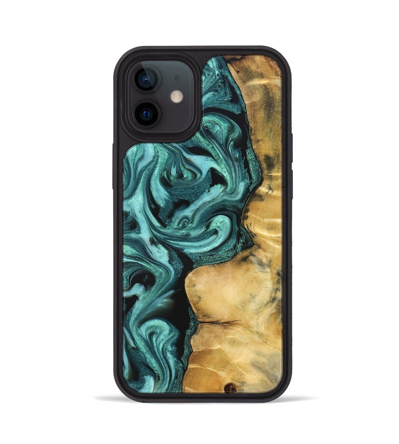 iPhone 12 Wood Phone Case - Andi (Green, 824586)