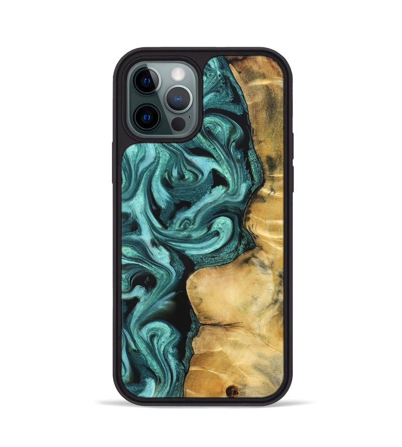 iPhone 12 Pro Wood Phone Case - Andi (Green, 824586)