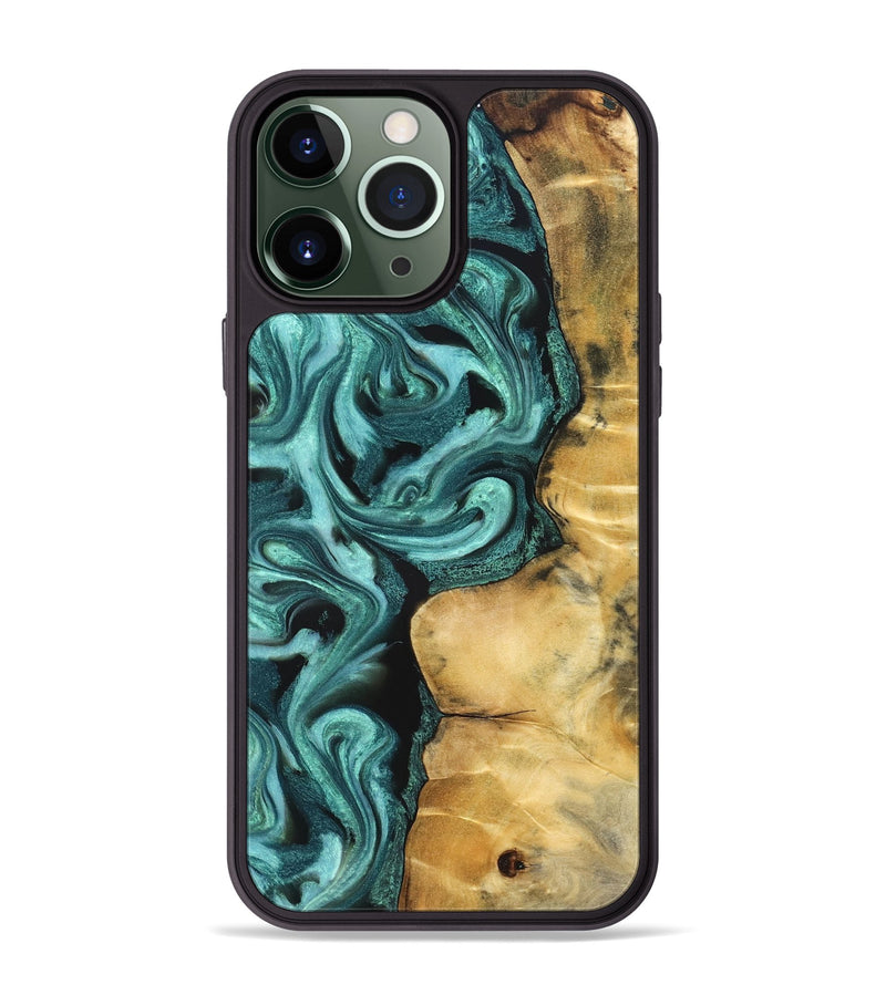 iPhone 13 Pro Max Wood Phone Case - Andi (Green, 824586)