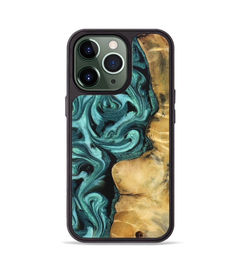 iPhone 13 Pro Wood Phone Case - Andi (Green, 824586)