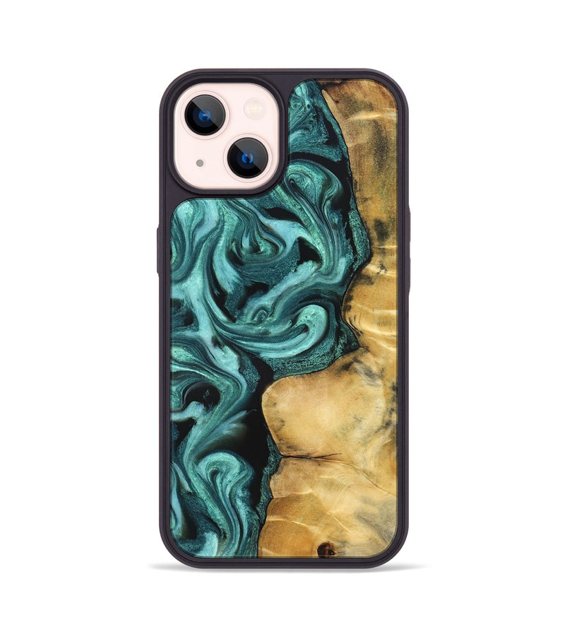 iPhone 14 Wood Phone Case - Andi (Green, 824586)