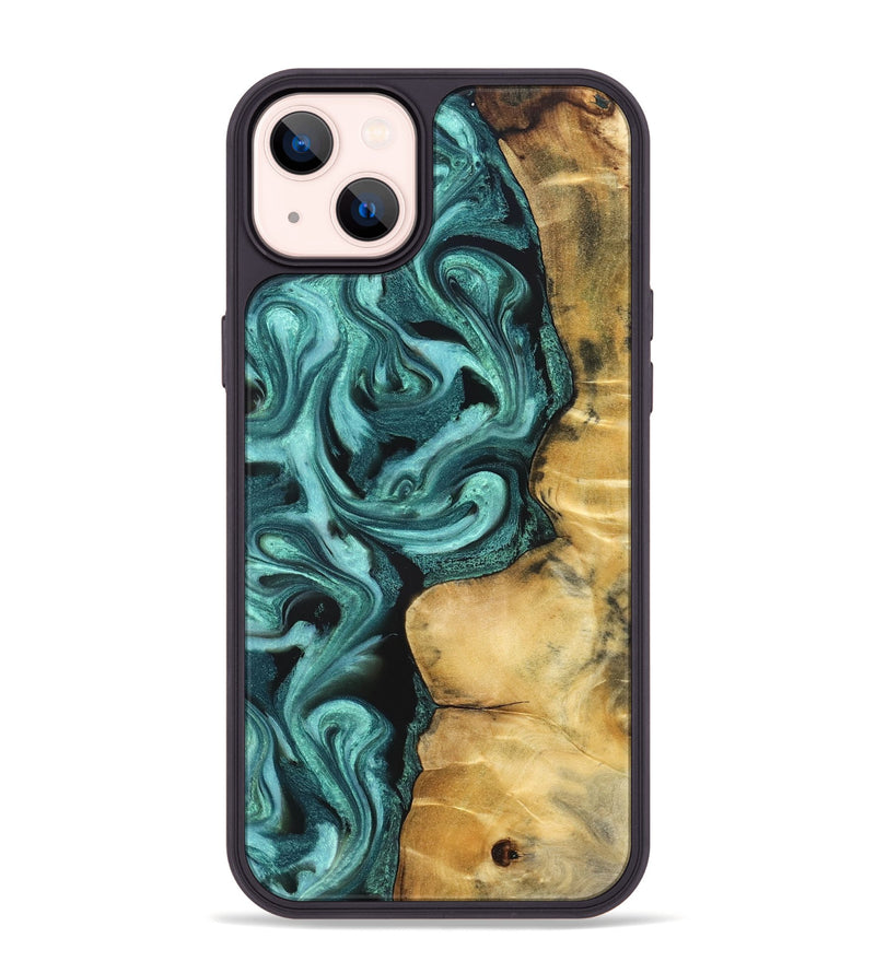 iPhone 14 Plus Wood Phone Case - Andi (Green, 824586)