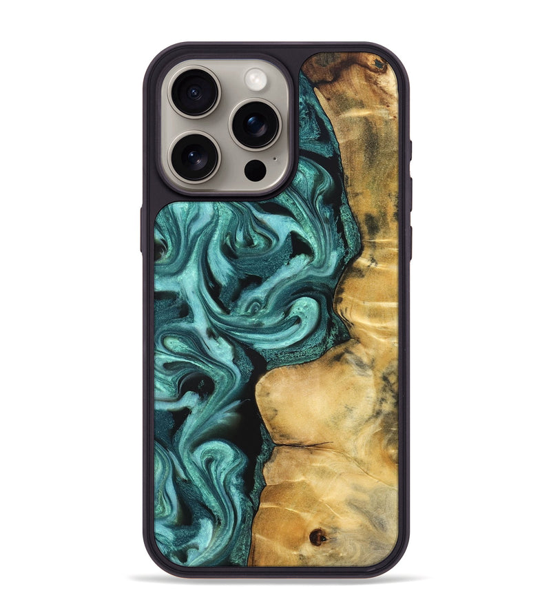iPhone 15 Pro Max Wood Phone Case - Andi (Green, 824586)