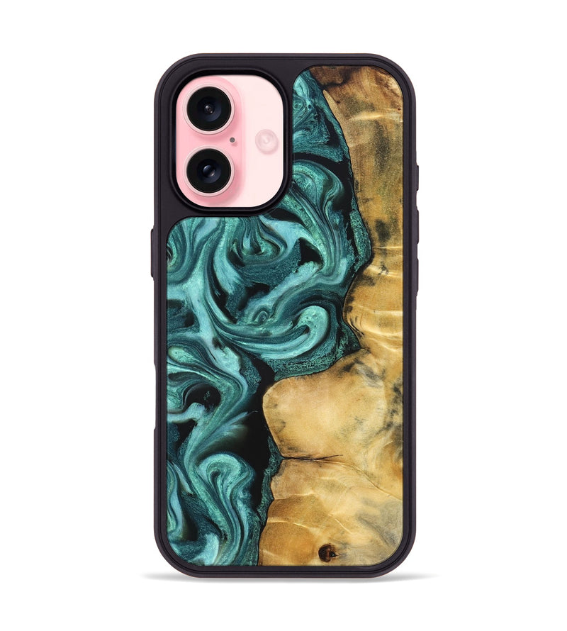 iPhone 16 Wood Phone Case - Andi (Green, 824586)