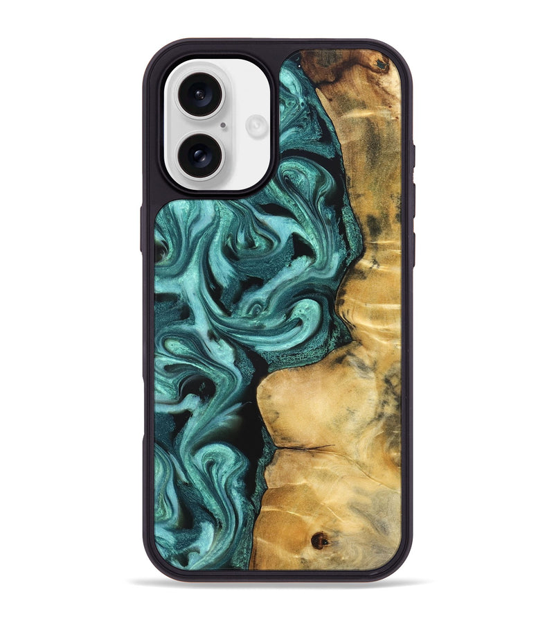 iPhone 16 Plus Wood Phone Case - Andi (Green, 824586)
