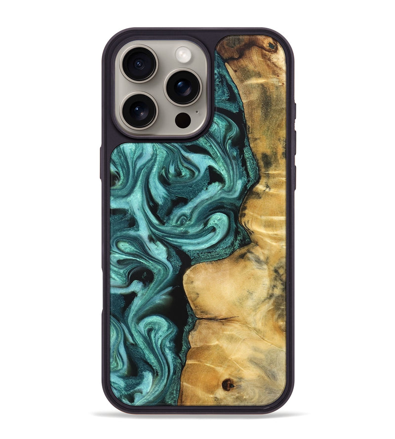 iPhone 16 Pro Max Wood Phone Case - Andi (Green, 824586)