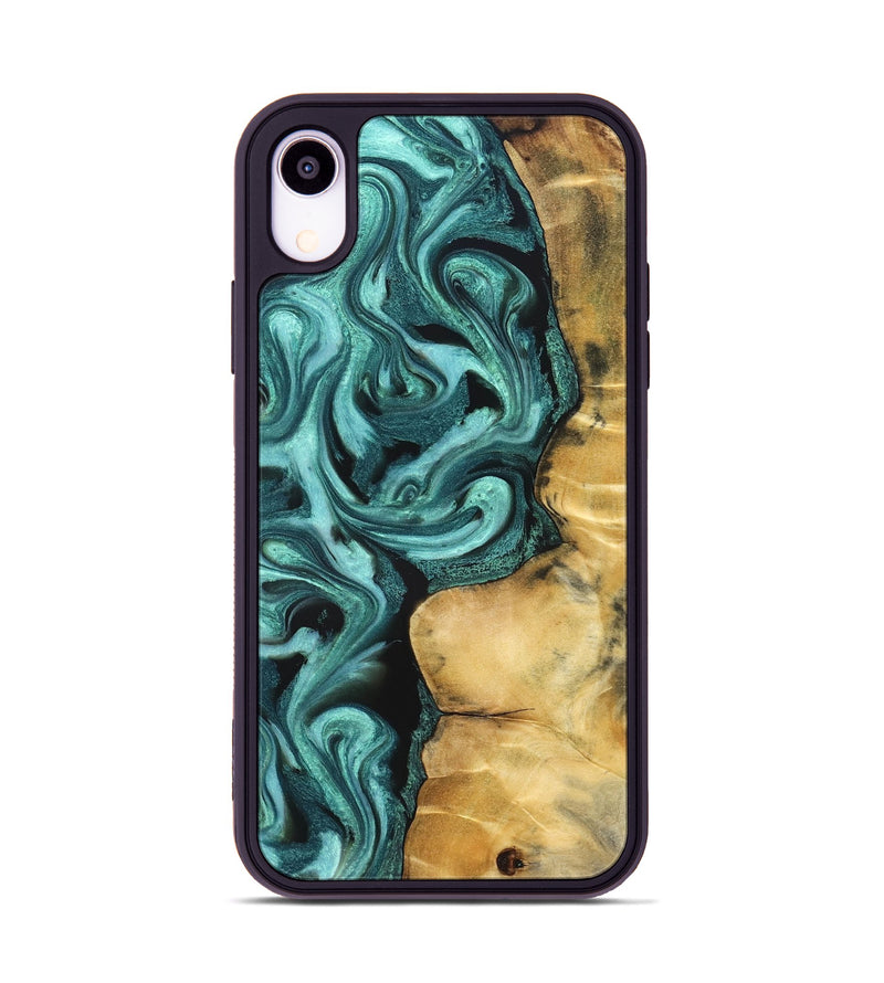 iPhone Xr Wood Phone Case - Andi (Green, 824586)