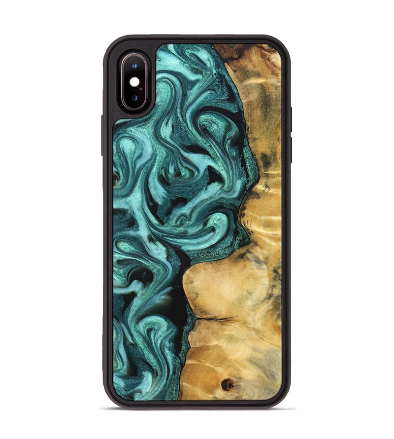 iPhone Xs Max Wood Phone Case - Andi (Green, 824586)